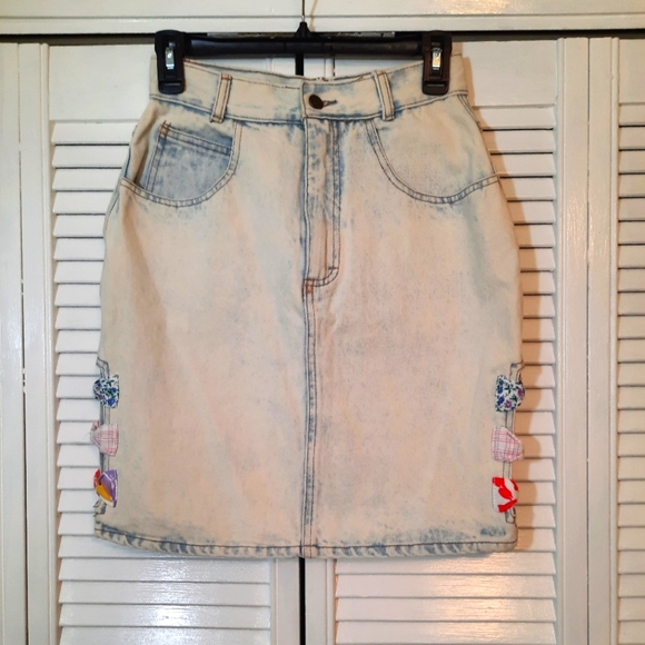 F.T. jeans by Filippo Dresses & Skirts - Vintage 1980's acid wash boho 100% cotton jean skirt sz 9/10 *5